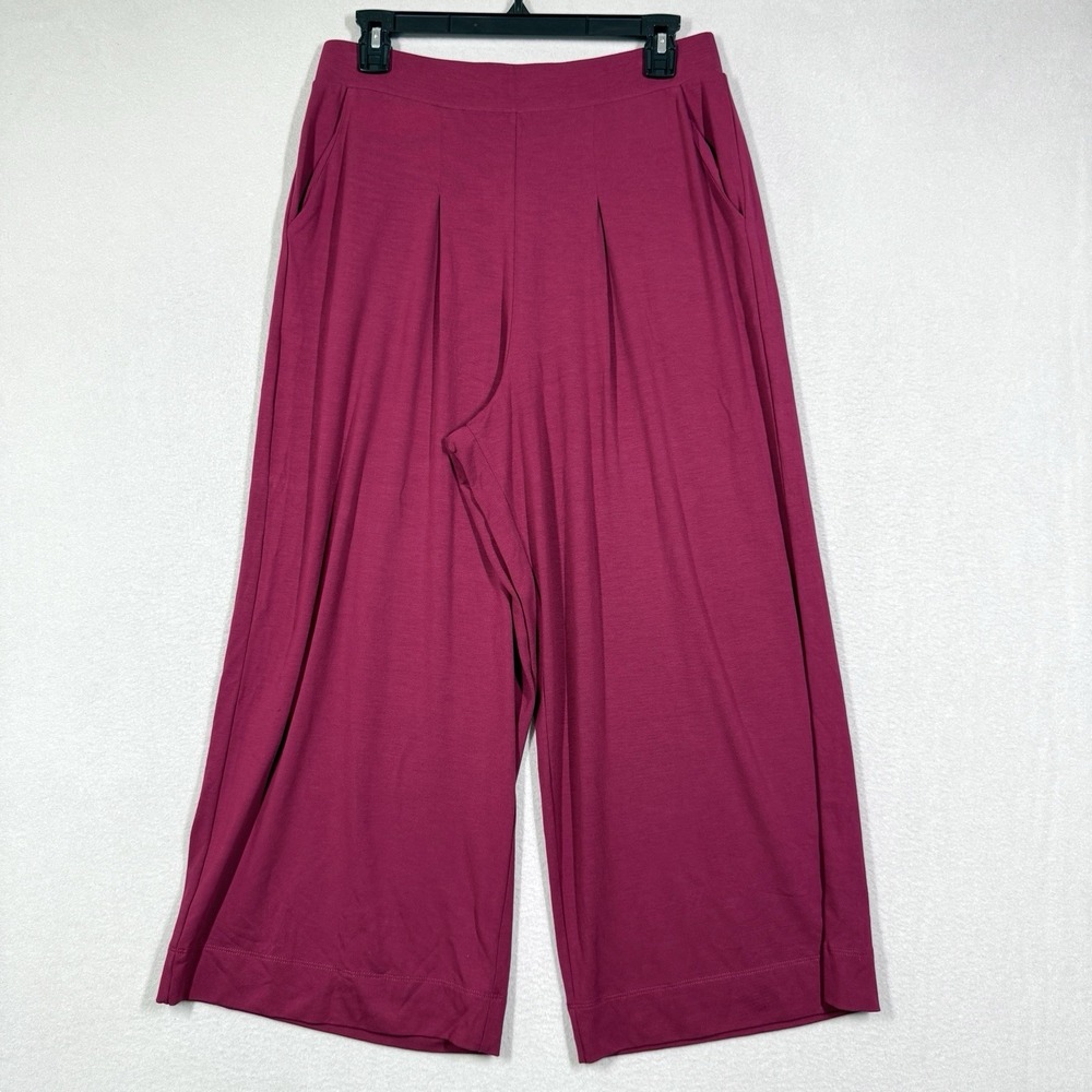 Peruvian Connection Pants Womens Medium Wide Leg Knit Pull On Pockets Viscose